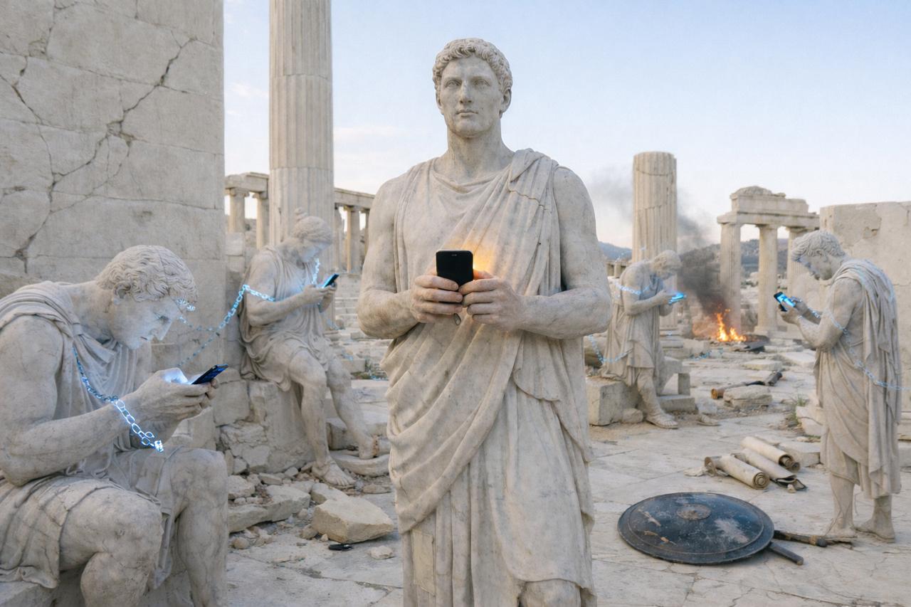 Tyme Boxed device next to a phone — creating intentional distance from distractions